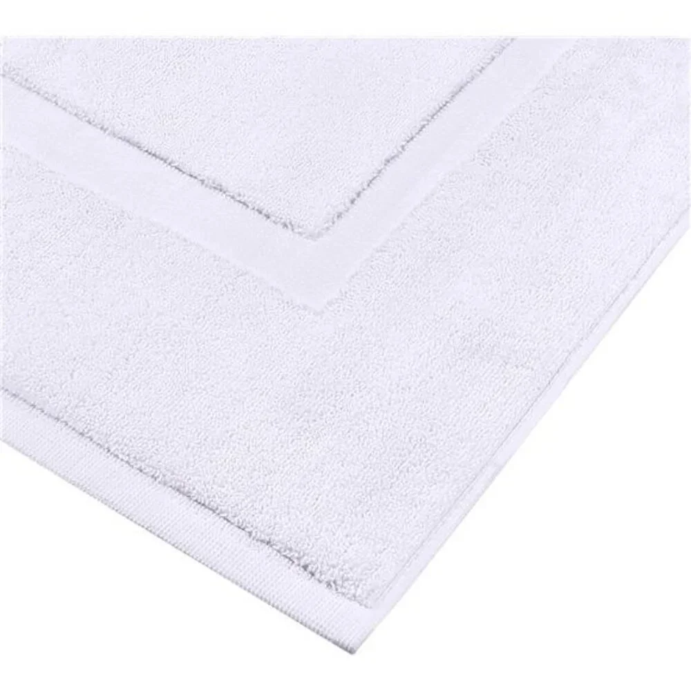 Cotton Bath Mats 2 Pack Absorbent Shower Floor Mat Hotel Spa White Thick Soft